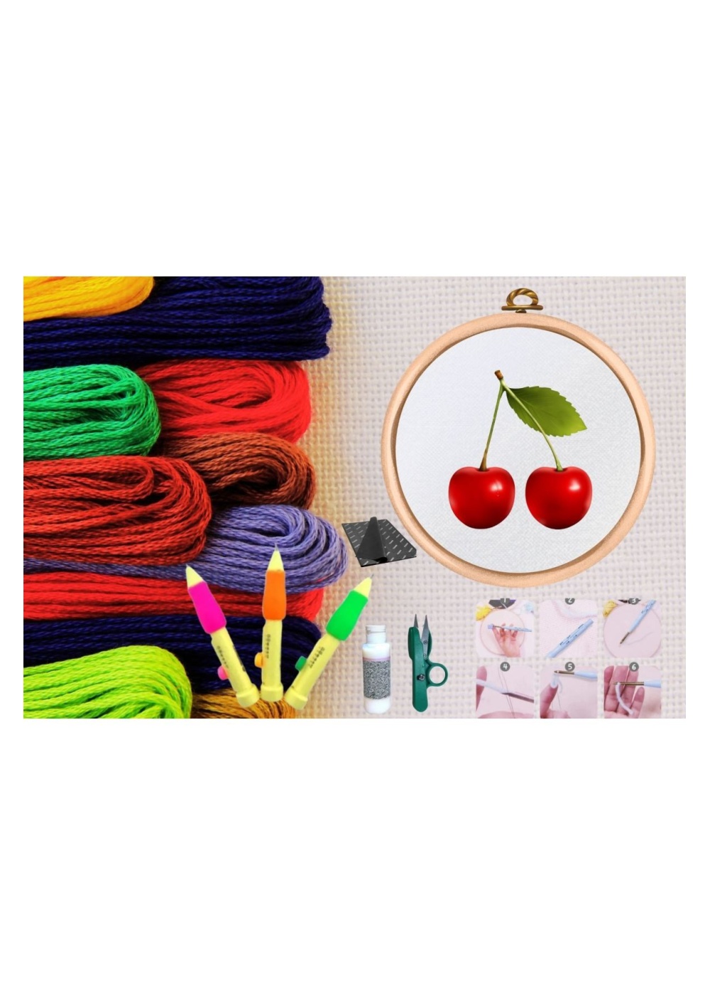 Punch Seti Nakış Seti Kasnaklı Kendin Yap Seti Seri 12