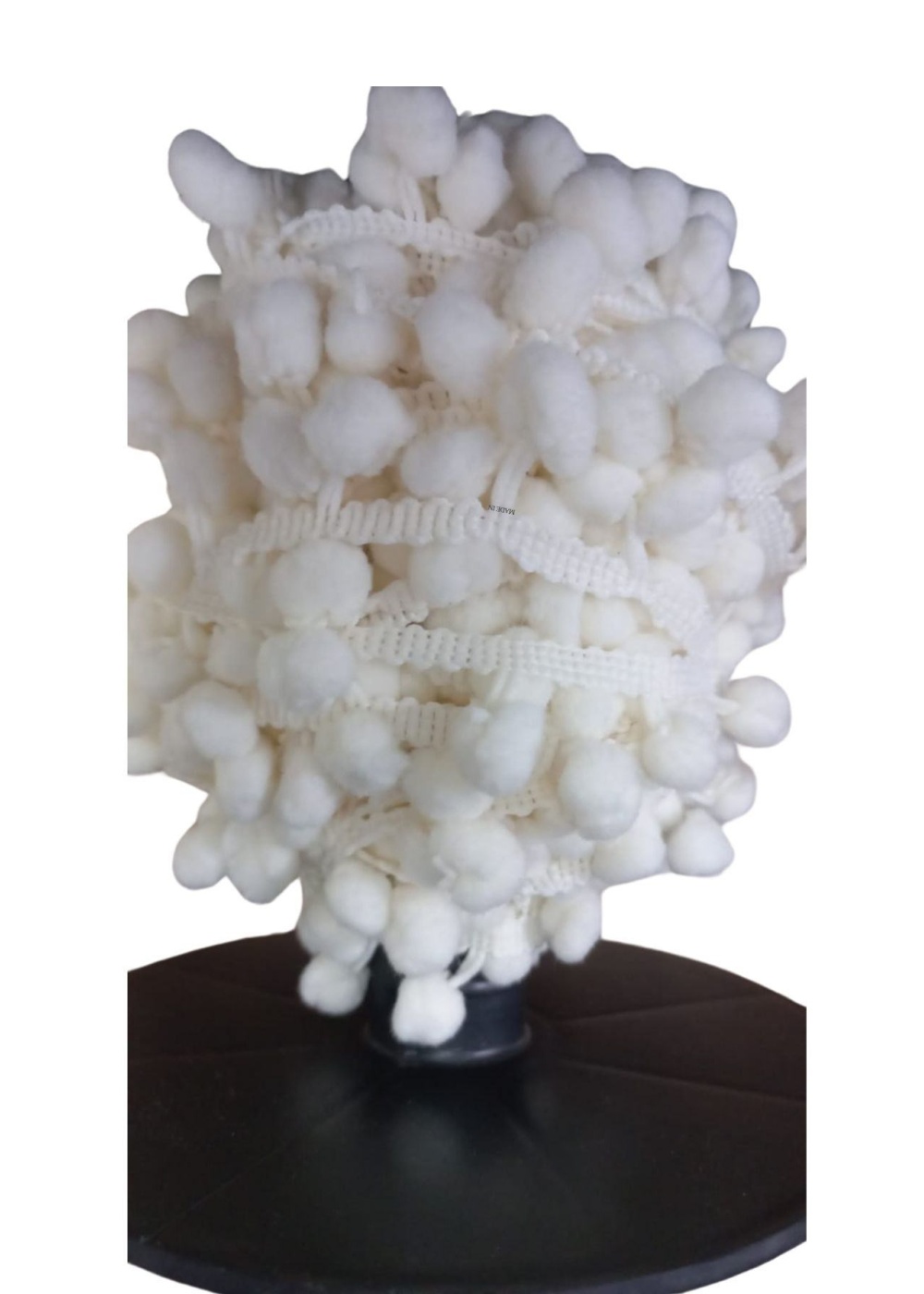 Sıralı Ponpon 1 Metre Krem