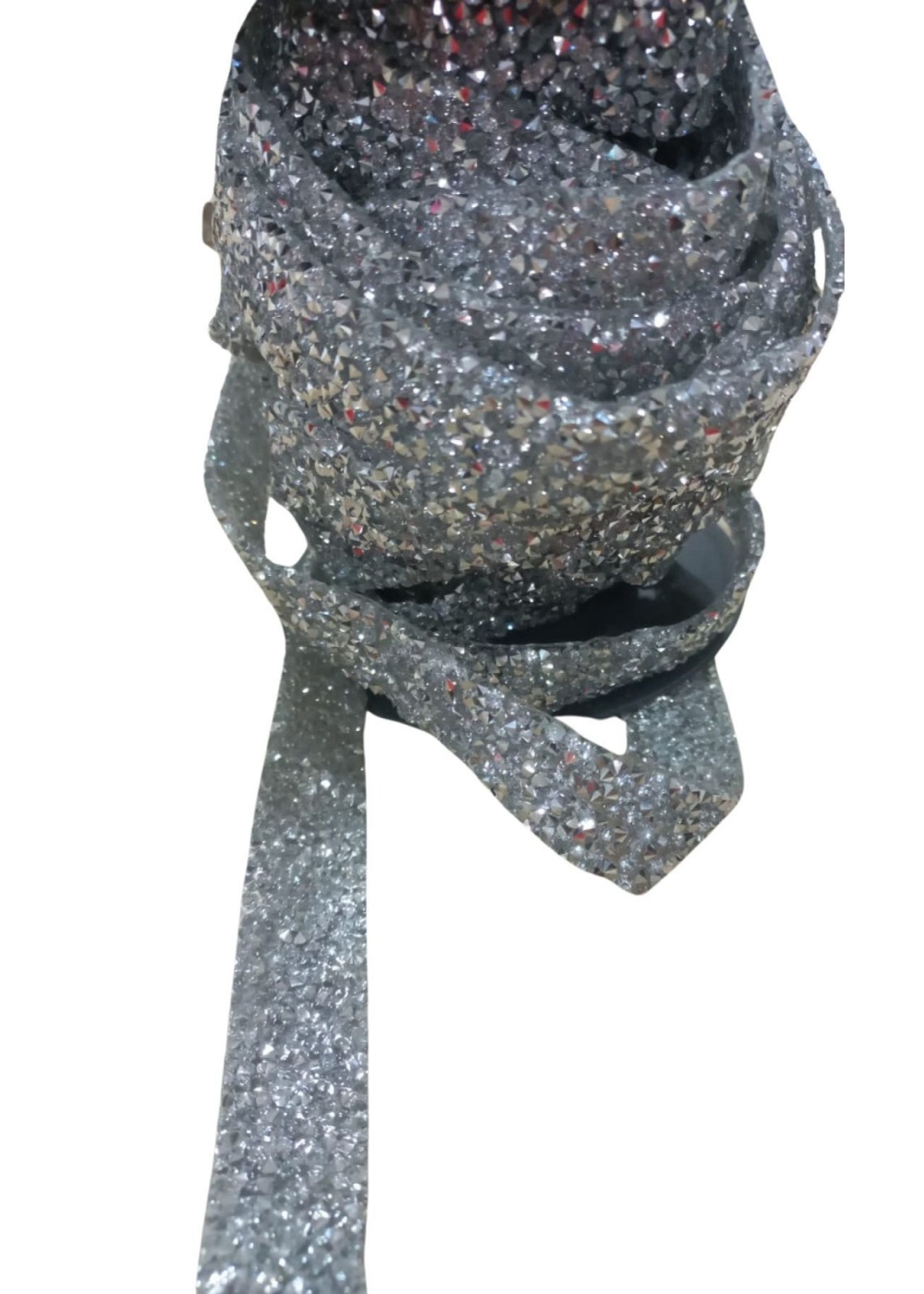 Silikonlu Yapıştırma Taş 1 cm Gümüş 5 Metre