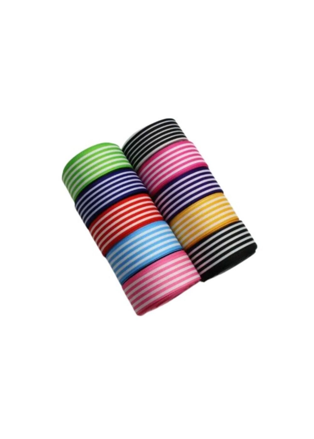 Tafta Çizgi Desen Kurdele 25 mm Pudra 5 Metre