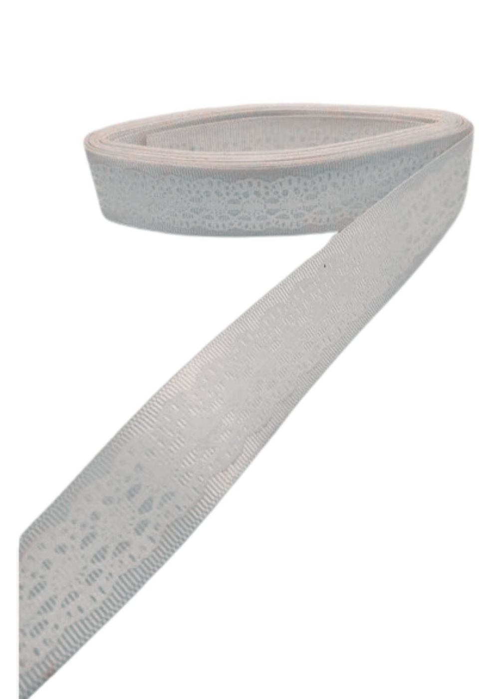 Tafta Dantel Görünümlü Kurdele Gri 25 mm 10 Metre