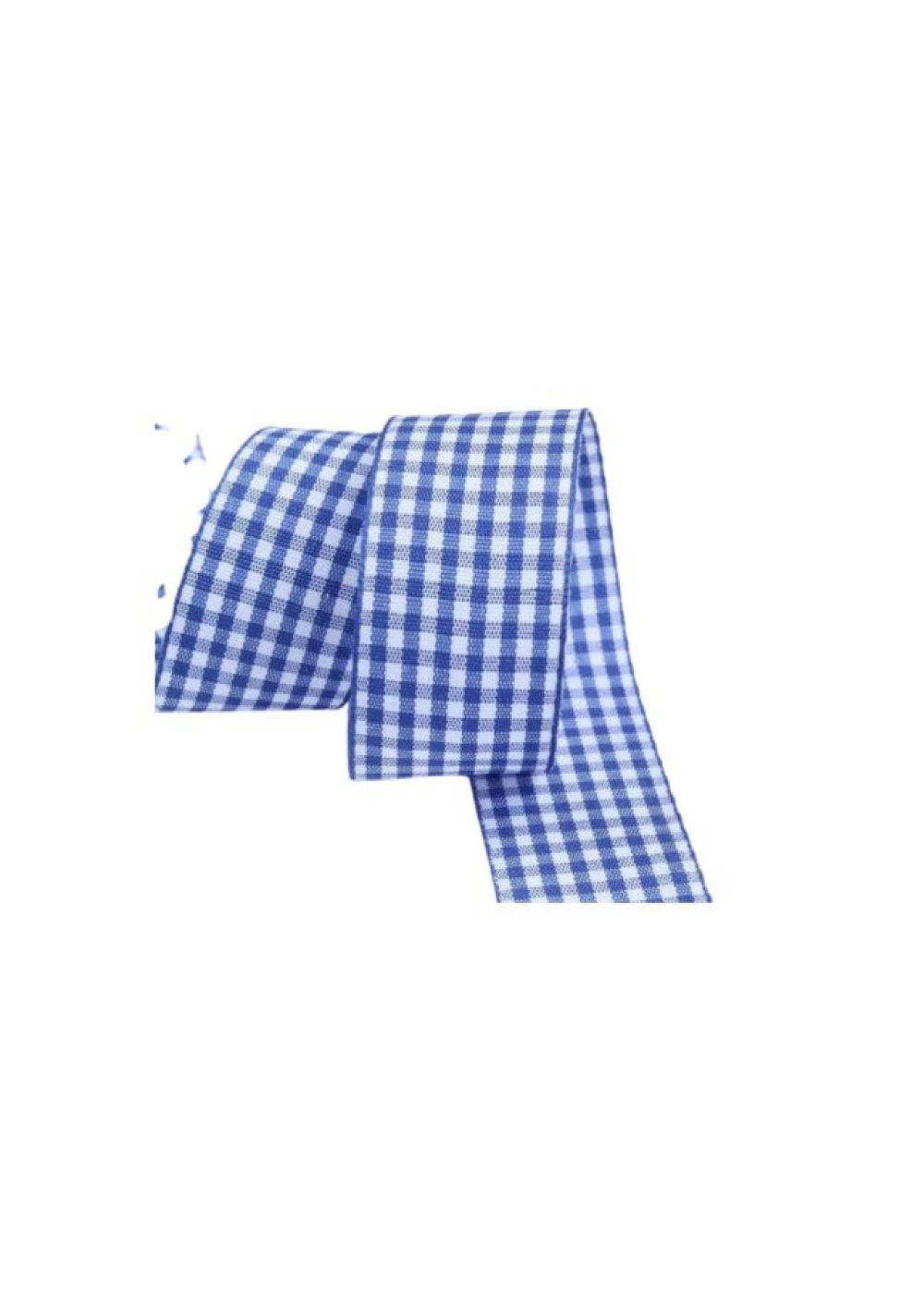 Tafta Ekoseli Kurdele 25 mm İndigo 2 Metre