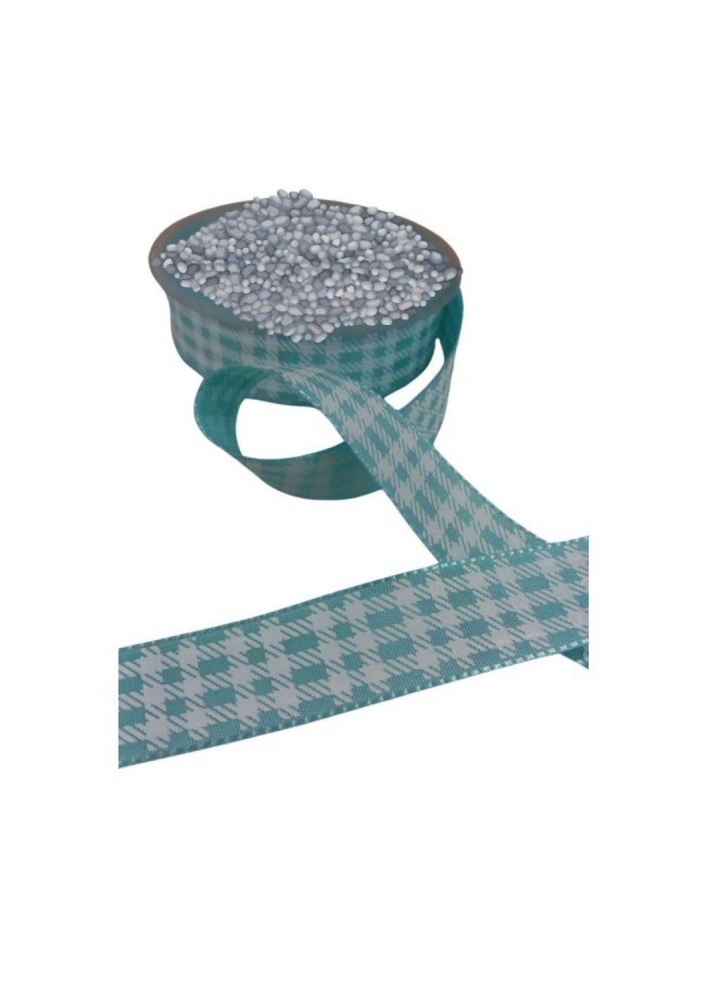 Tafta Ekoseli Kurdele 25 mm Mint 10 Metre