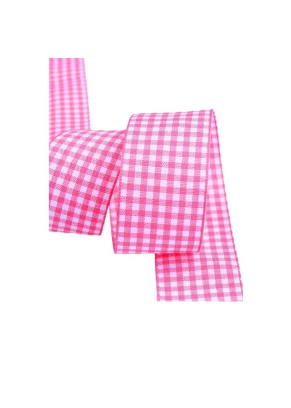 Tafta Ekoseli Kurdele 25 mm Pembe 2 Metre