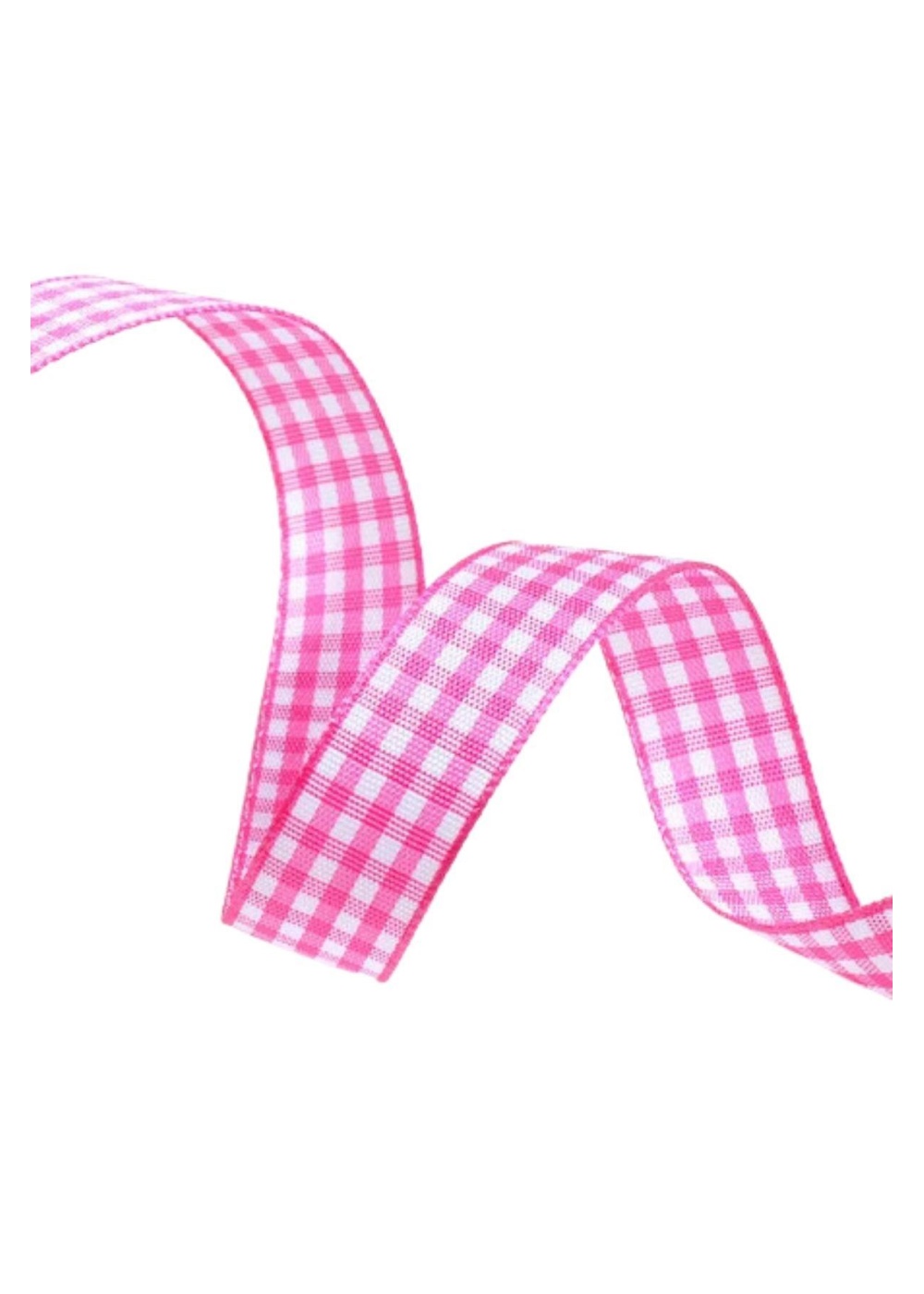 Tafta Ekoseli Kurdele 25 mm Pembe 5 Metre