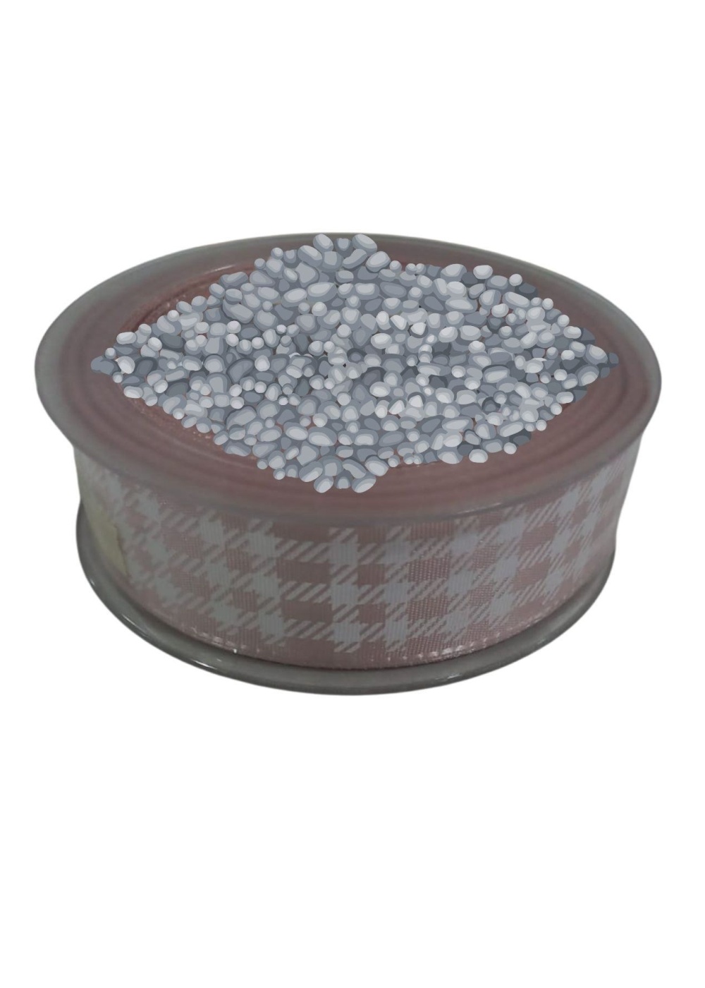 Tafta Ekoseli Kurdele 25 mm Pudra 1 Metre