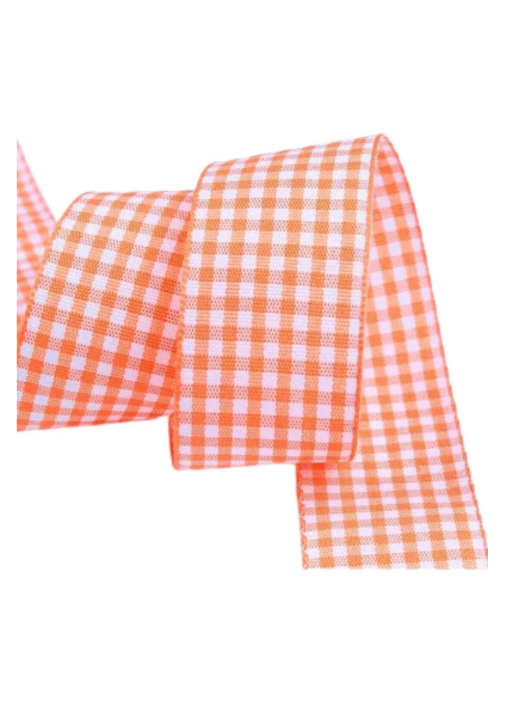 Tafta Ekoseli Kurdele 25 mm Turuncu 1 Metre