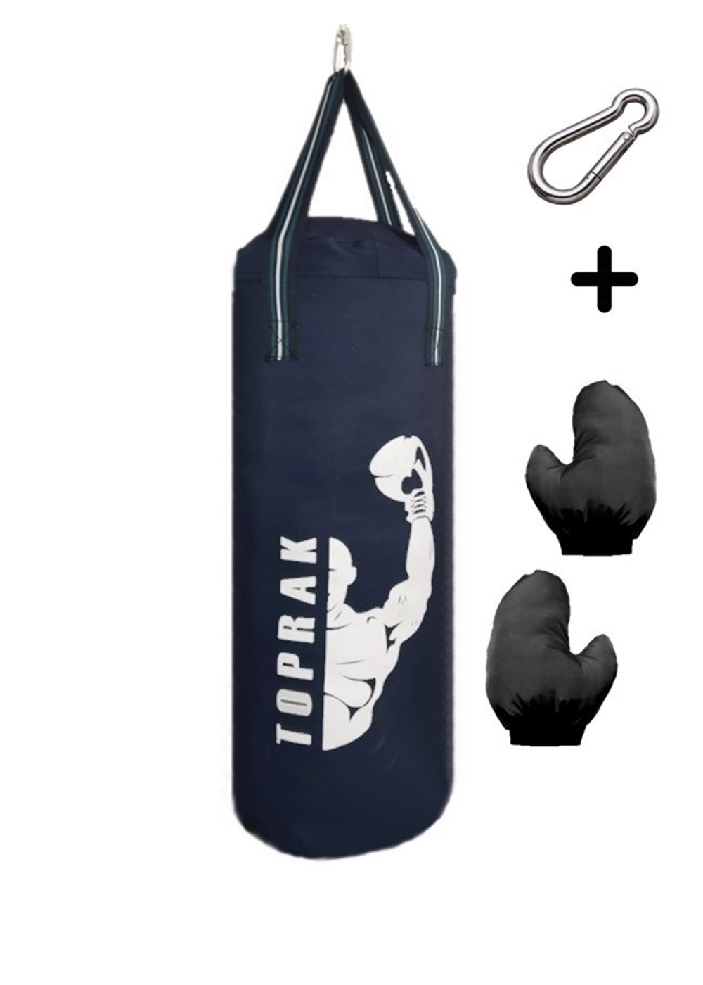 Boks Torbası Eldiven Ve Karabina Hediyeli İçi Dolu 60x22cm Lacivert