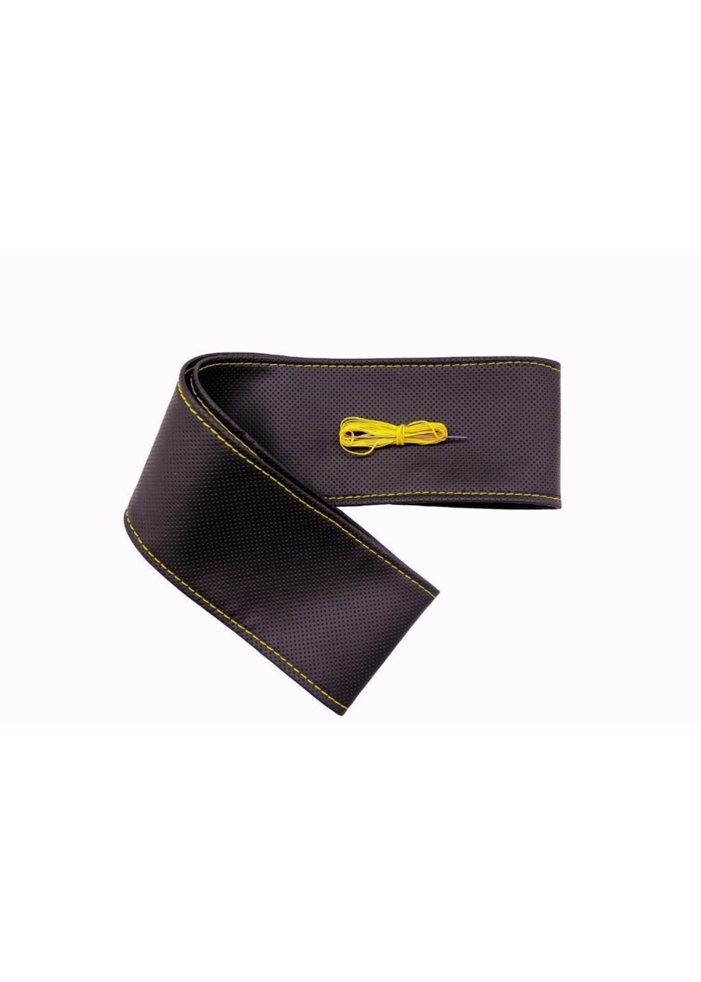 Tüm Araçlara Uyumlu Vinil Direksiyon Kılıfı, Dikmeli Sarı Dikişli