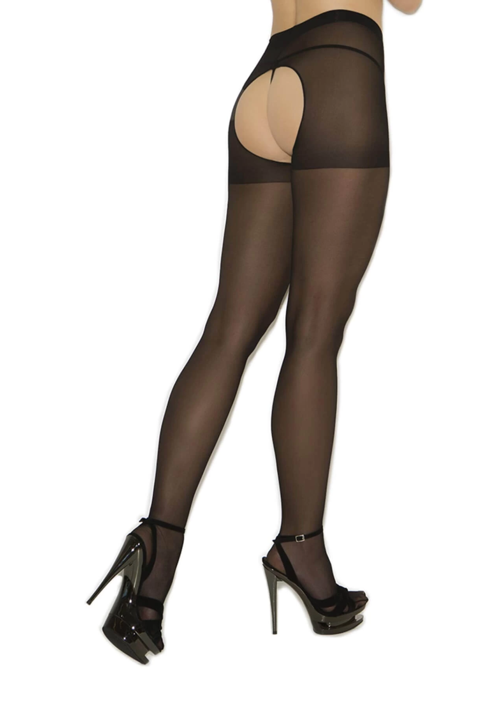 Siyah Özel Bölgesi Açık Fantazi Külotlu Çorap TM1078