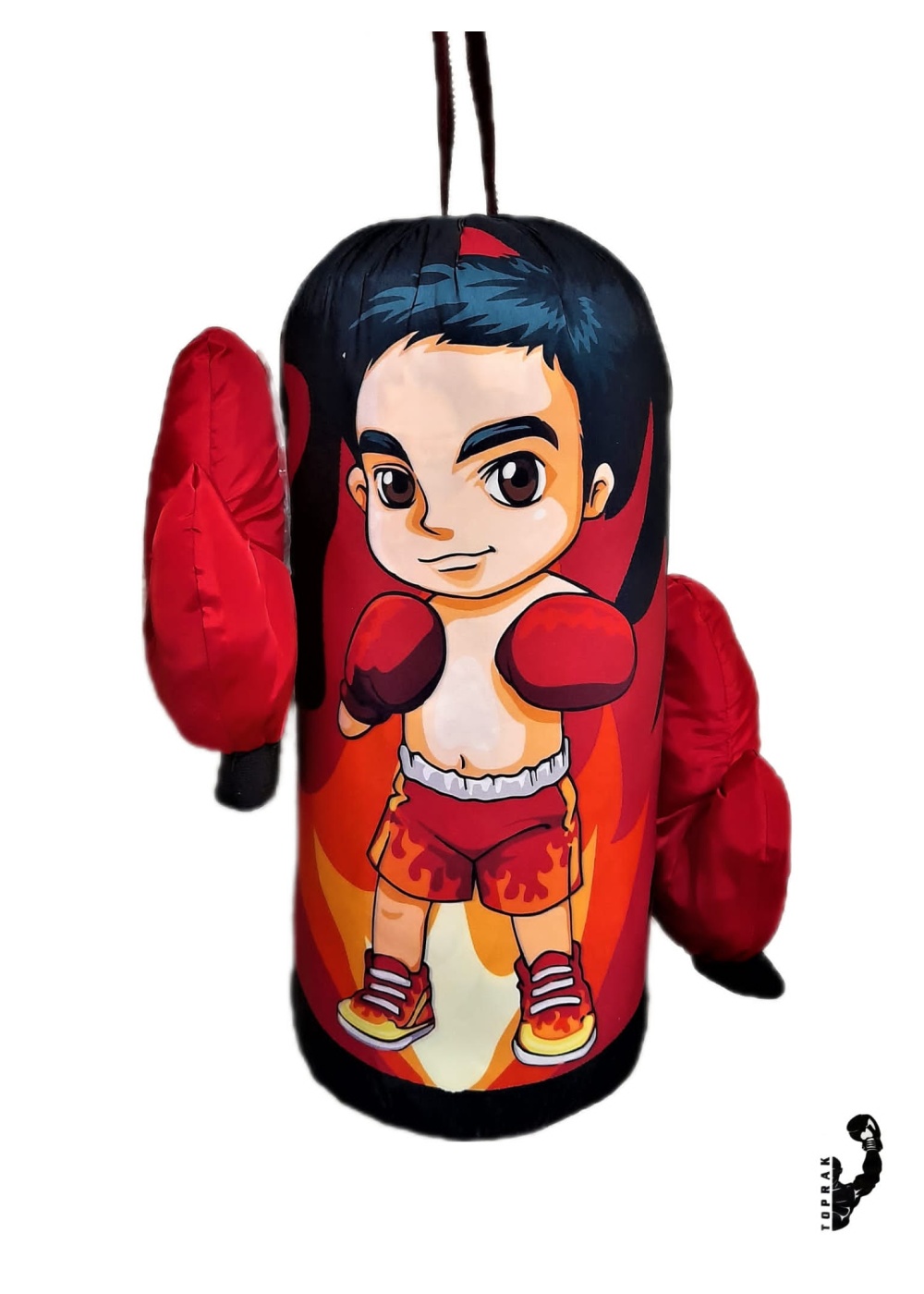 Çocuk Boks Kum Torbası Eldiven Dahil 2-6 Yaş Boksör Kırmızı