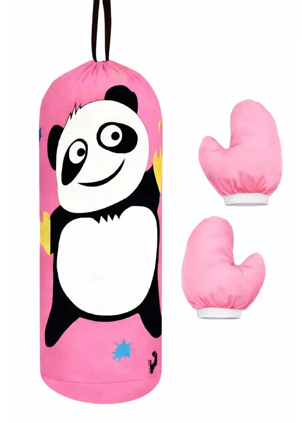 Çocuk Boks Kum Torbası Eldiven Dahil 2-6 Yaş Panda Pembe