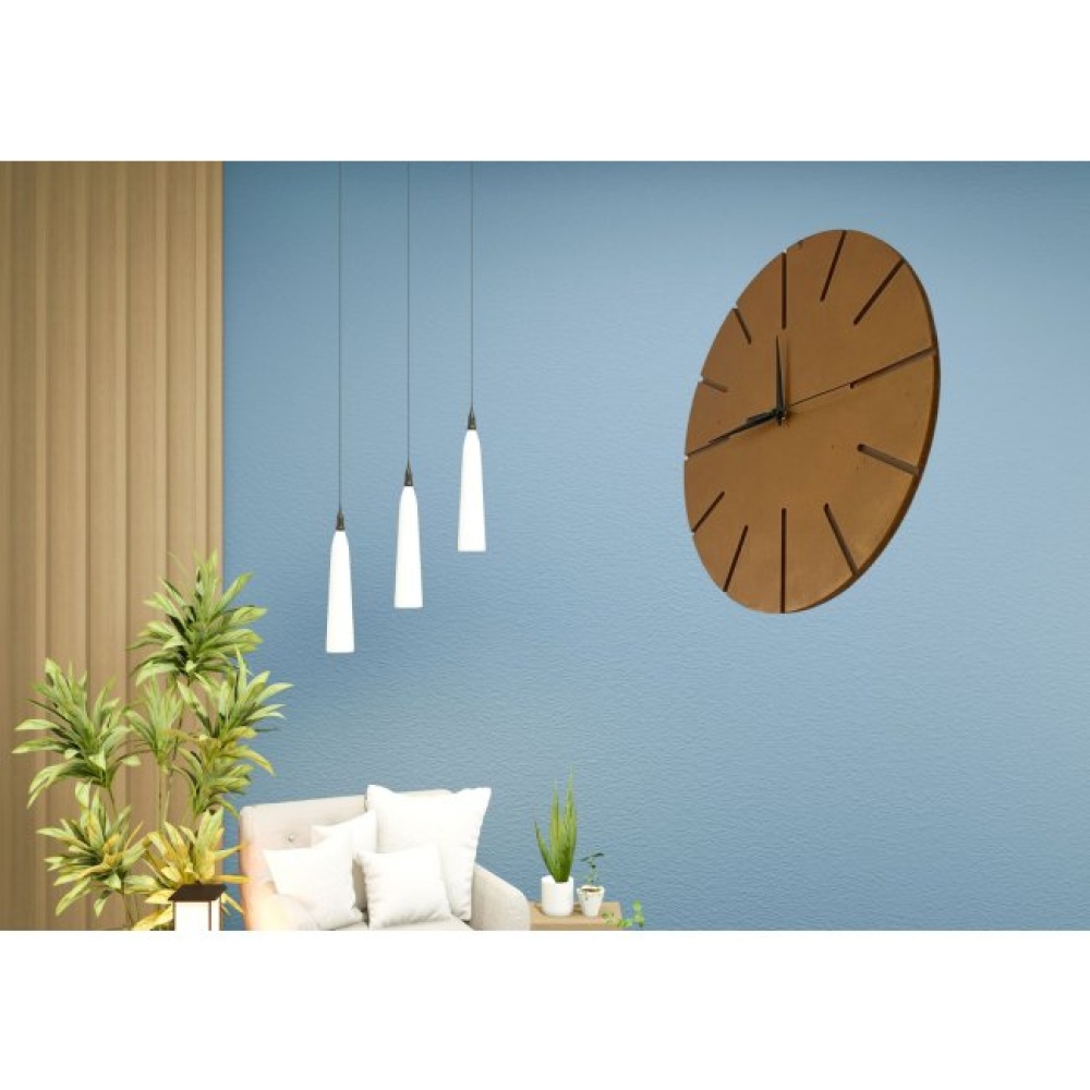 Ahşap Minimal Dekoratif Duvar Saati - 33x33 cm Açık Kahverengi