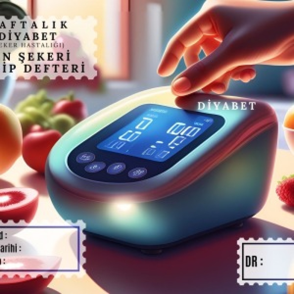 Diyabet Ölçüm Takip Çizelgesi Defteri A Kalite Özel Tasarım 6 Aylık A6 Boyut Yüksek Motiveli