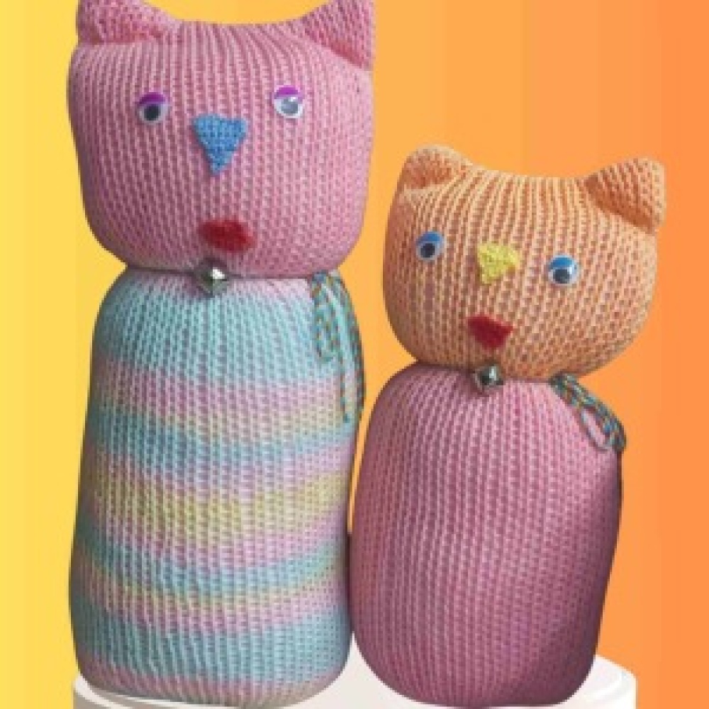 Tıkırık Örgü Yastık Uyku ve Oyun Arkadaşı Pofuduk&Şeker - 35 cm-45 cm