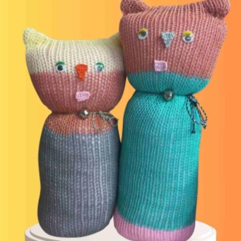 Tıkırık Örgü Yastık Uyku ve Oyun Arkadaşı Çikito&Gümüş - 35 cm-45 cm