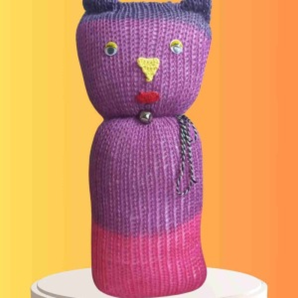 Tıkırık Örgü Yastık Uyku ve Oyun Arkadaşı Pembeş - 35 cm