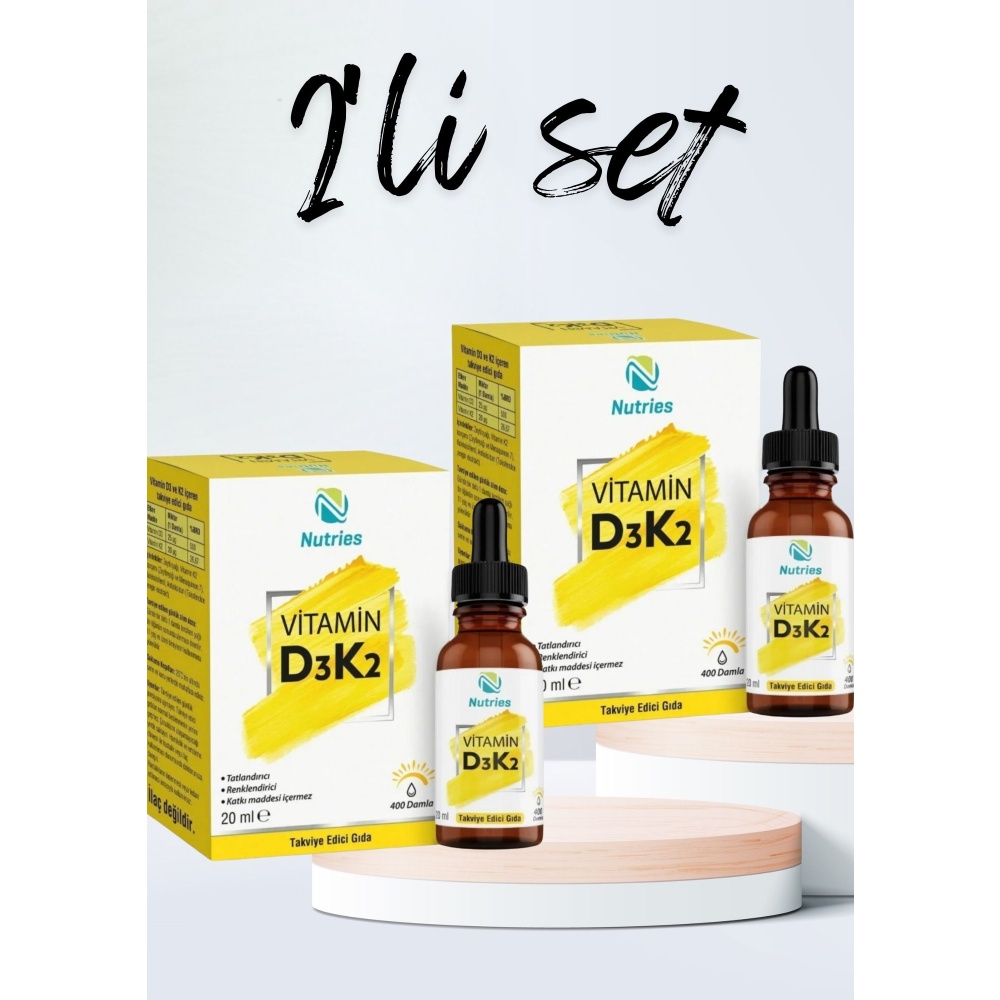 D3K2 Damla 20 ml (1000 IU) – 2’li Avantaj Paketi