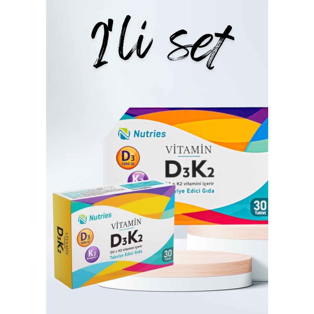 D3K2 Vitamin Takviyesi 30 Tablet – 2’li Avantaj Paketi