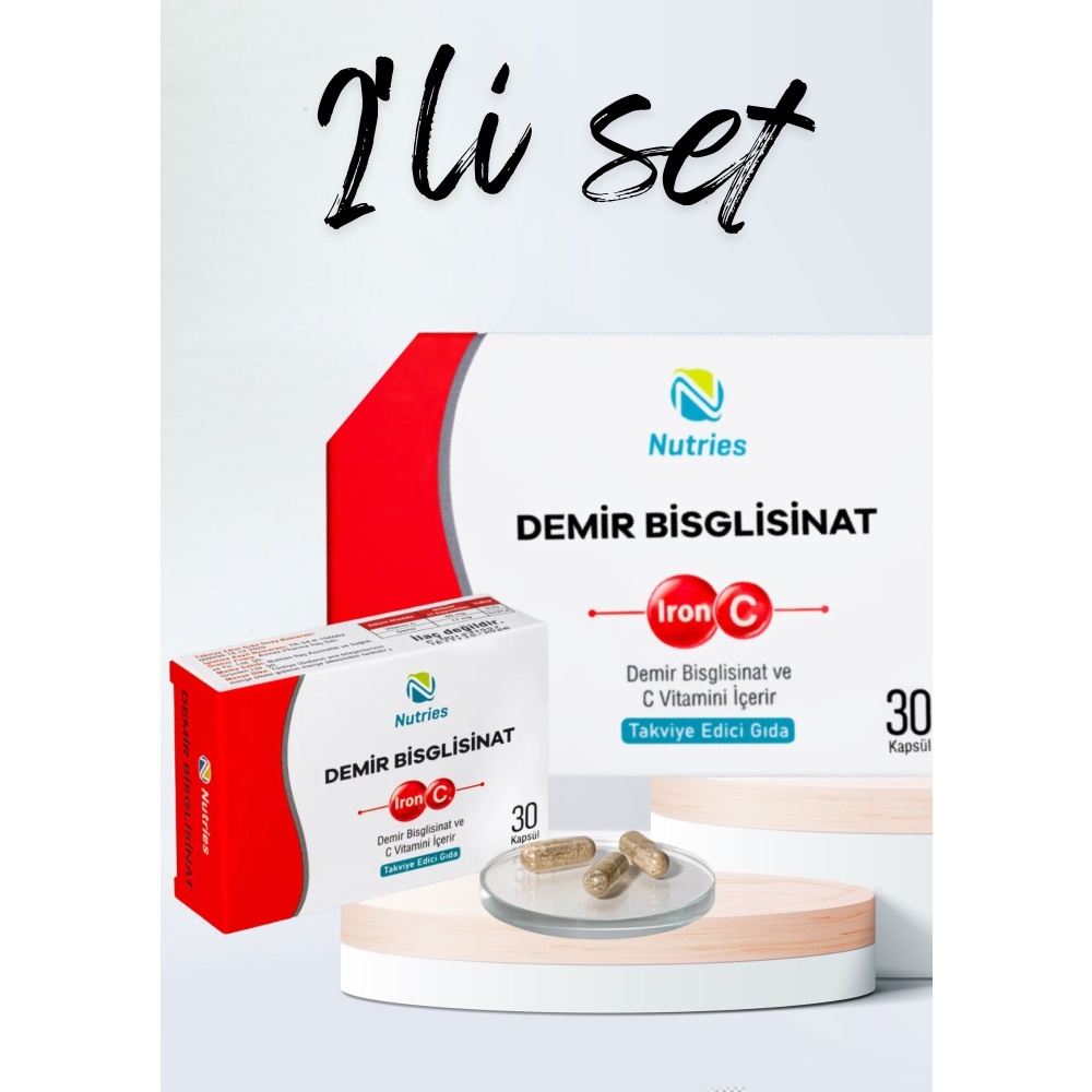 Demir Bisglisinat 30 Kapsül – 2’li Avantaj Paketi