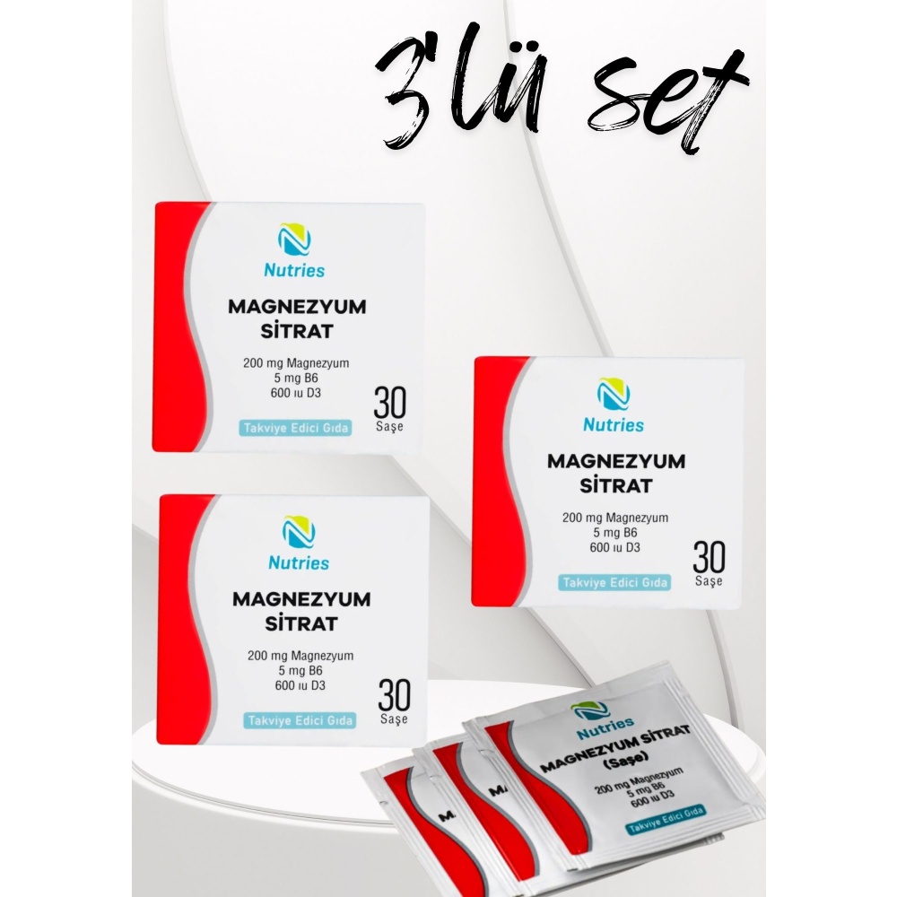 Magnezyum Sitrat Saşe – 3’lü Ekonomik Set