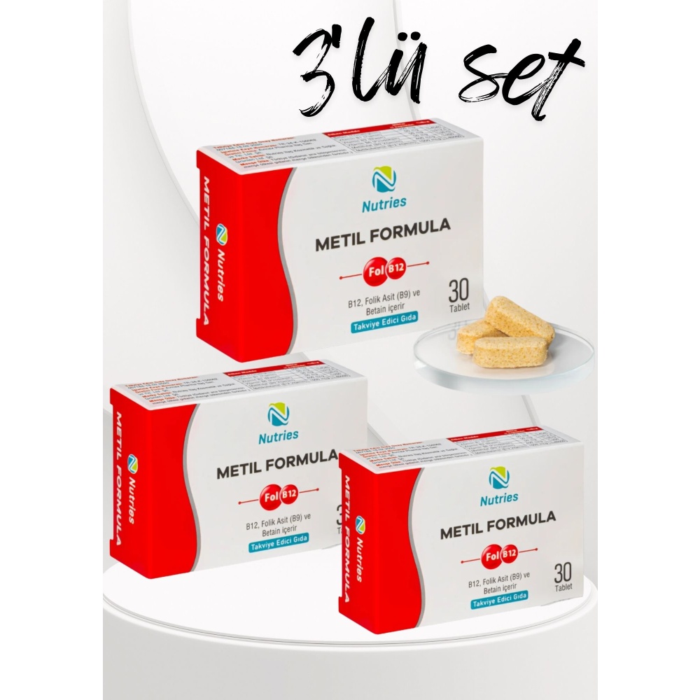 Metilformula Aktif B Vitamini Kompleksi 30 Tablet – 3’lü Ekonomik Set