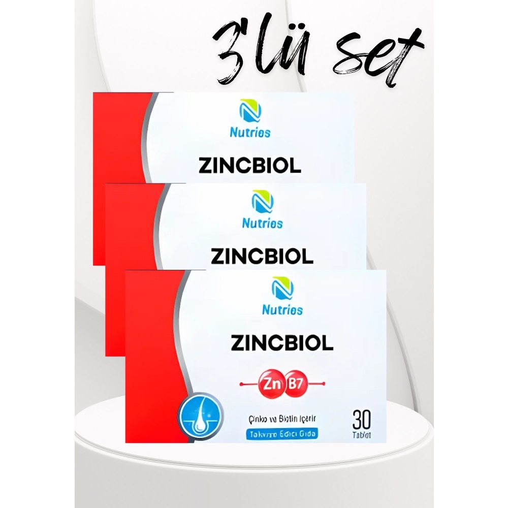 Zincbiol Çinko Takviyesi 30 Tablet – 3’lü Ekonomik Set