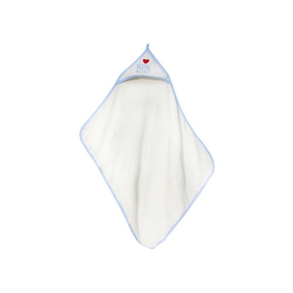 I MAM & DAD Nakışlı Bebek Havlu Silgi – Mavi