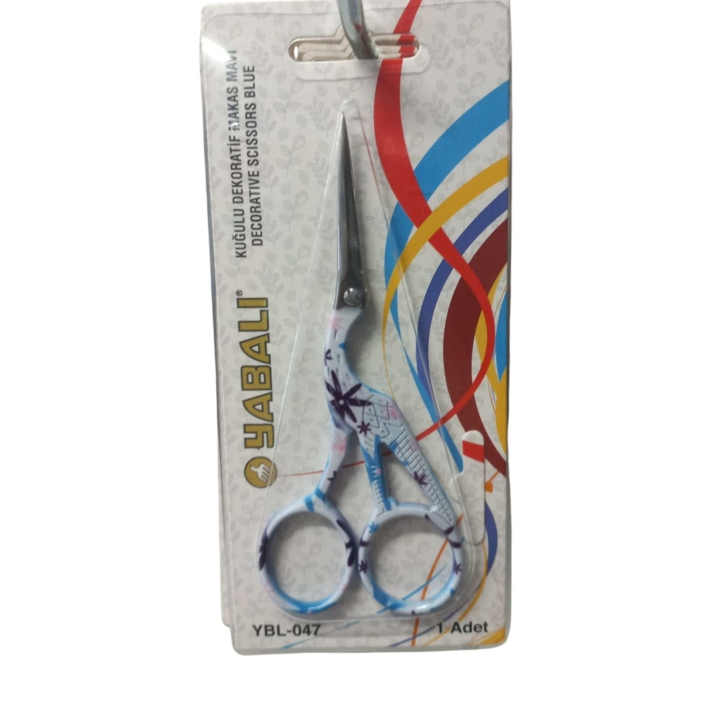 Nakış Makası Kuğulu Dekoratif Makas Mavi YBL-047 Model 9