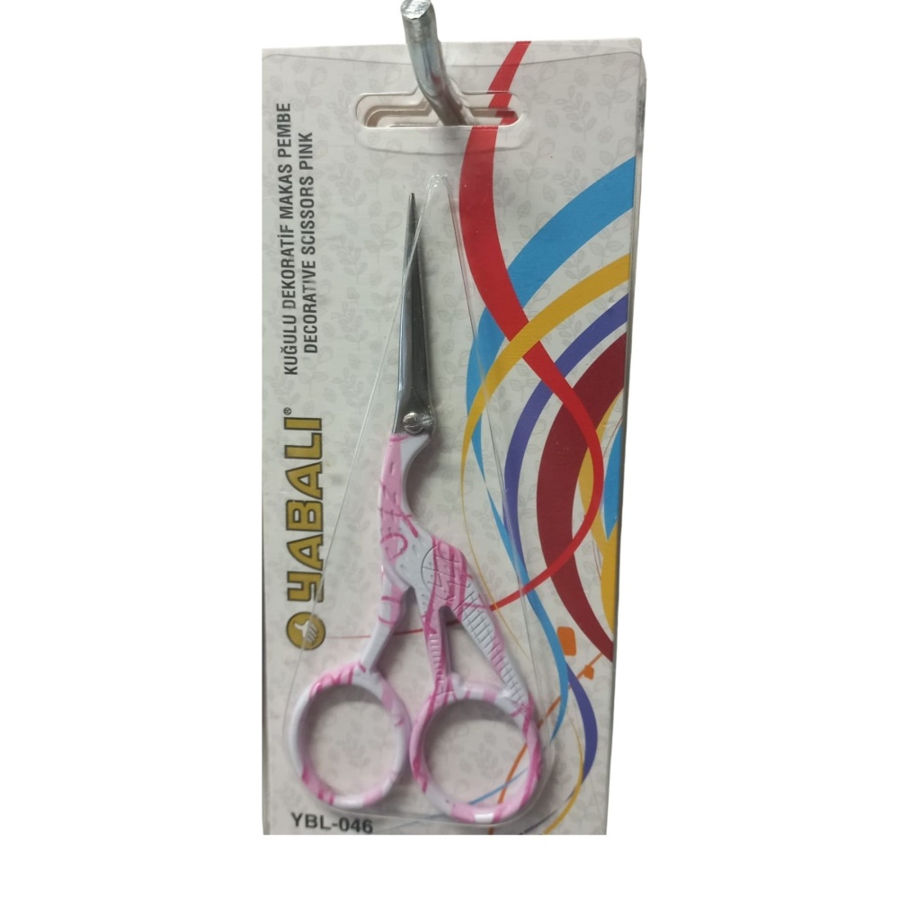 Nakış Makası Kuğulu Dekoratif Makas Pembe YBL-046 Model 8