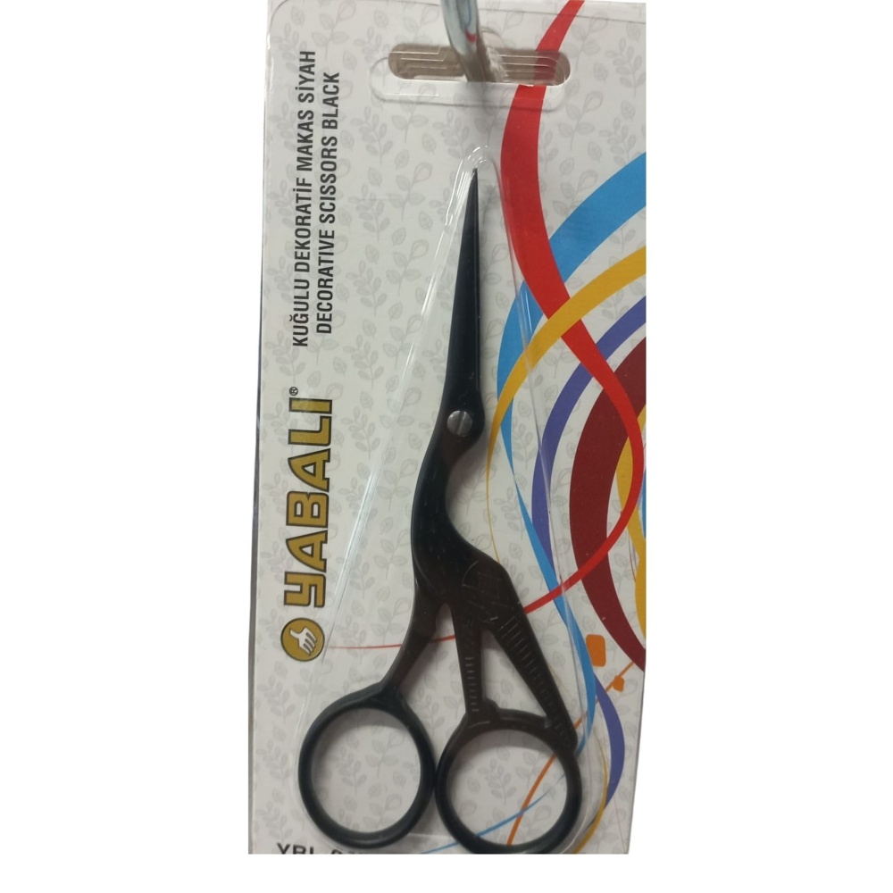 Nakış Makası Kuğulu Dekoratif Makas Siyah  YBL-045 Model 11