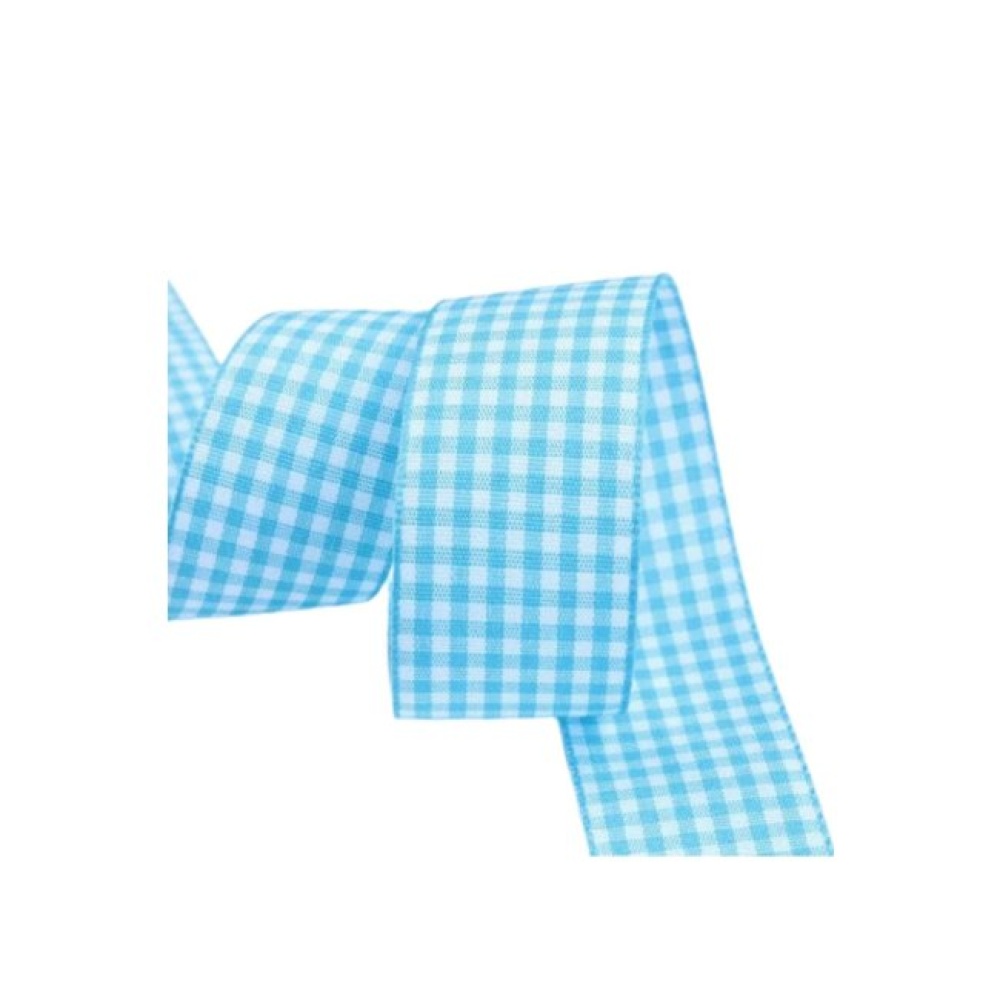 Tafta Ekoseli Kurdele 25 mm Mint 1 Metre