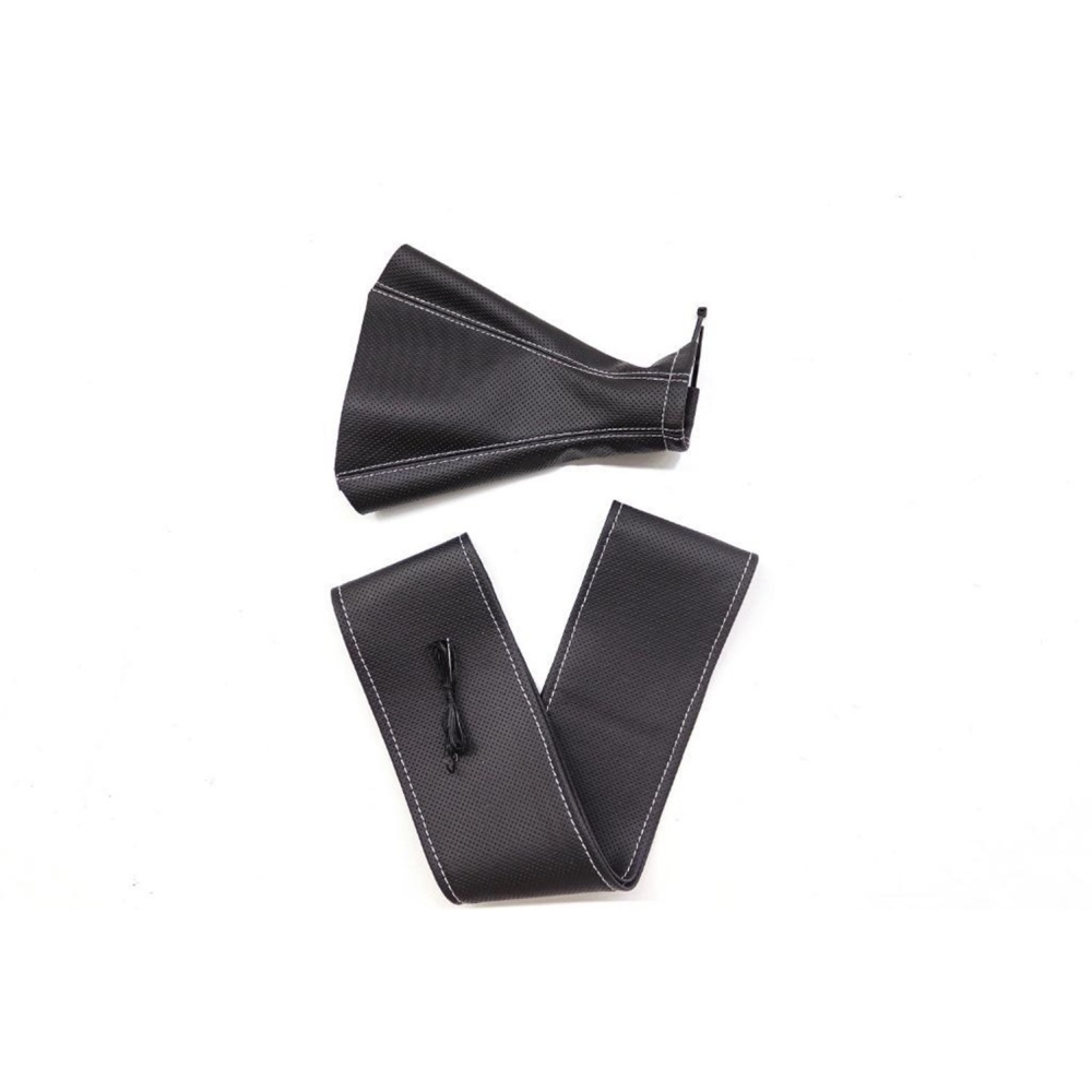 Tüm Araçlara Uyumlu Direksiyon Kılıfı Ve Vites Körüğü Siyah Vinil Gri