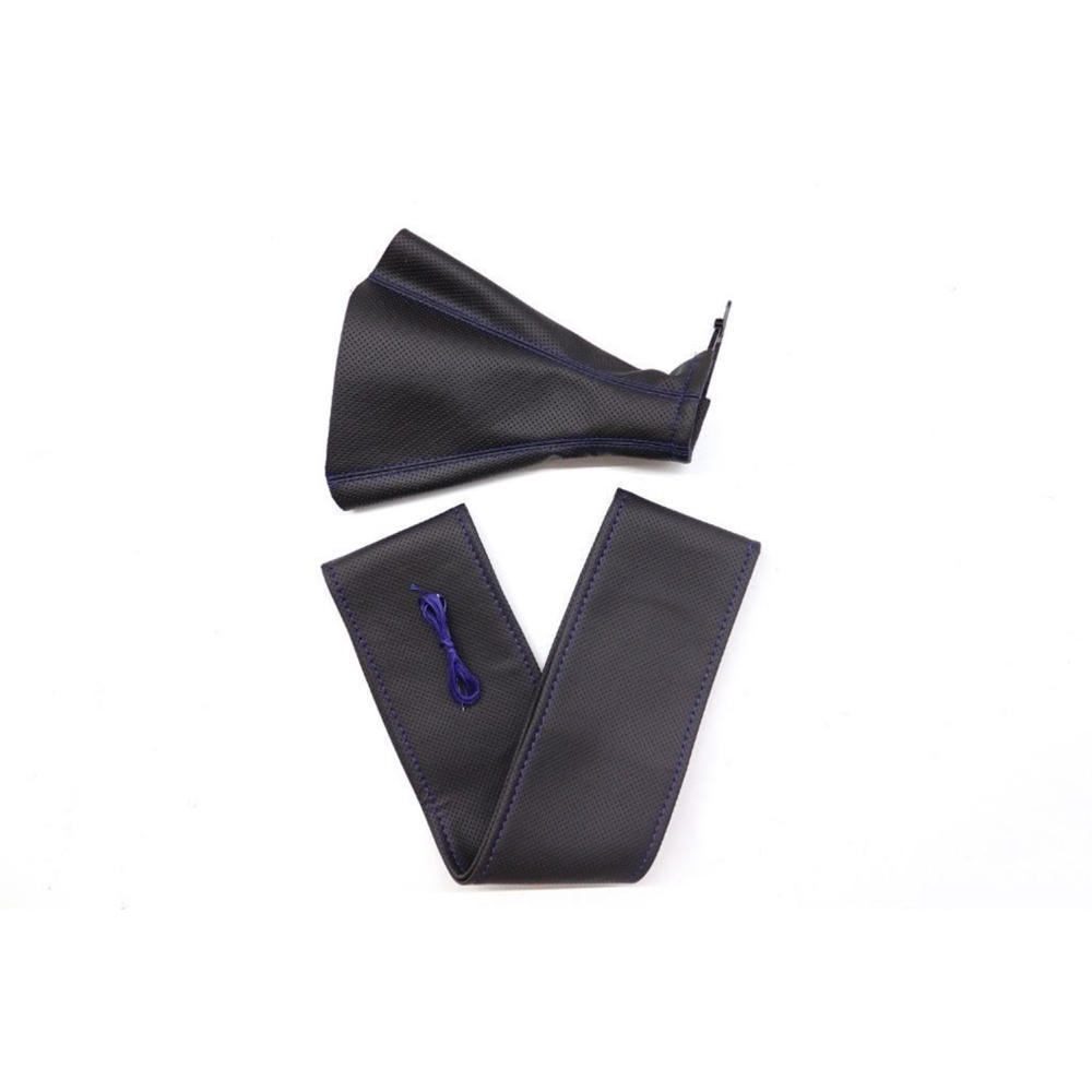 Tüm Araçlara Uyumlu Direksiyon Kılıfı Ve Vites Körüğü Siyah Vinil Mavi