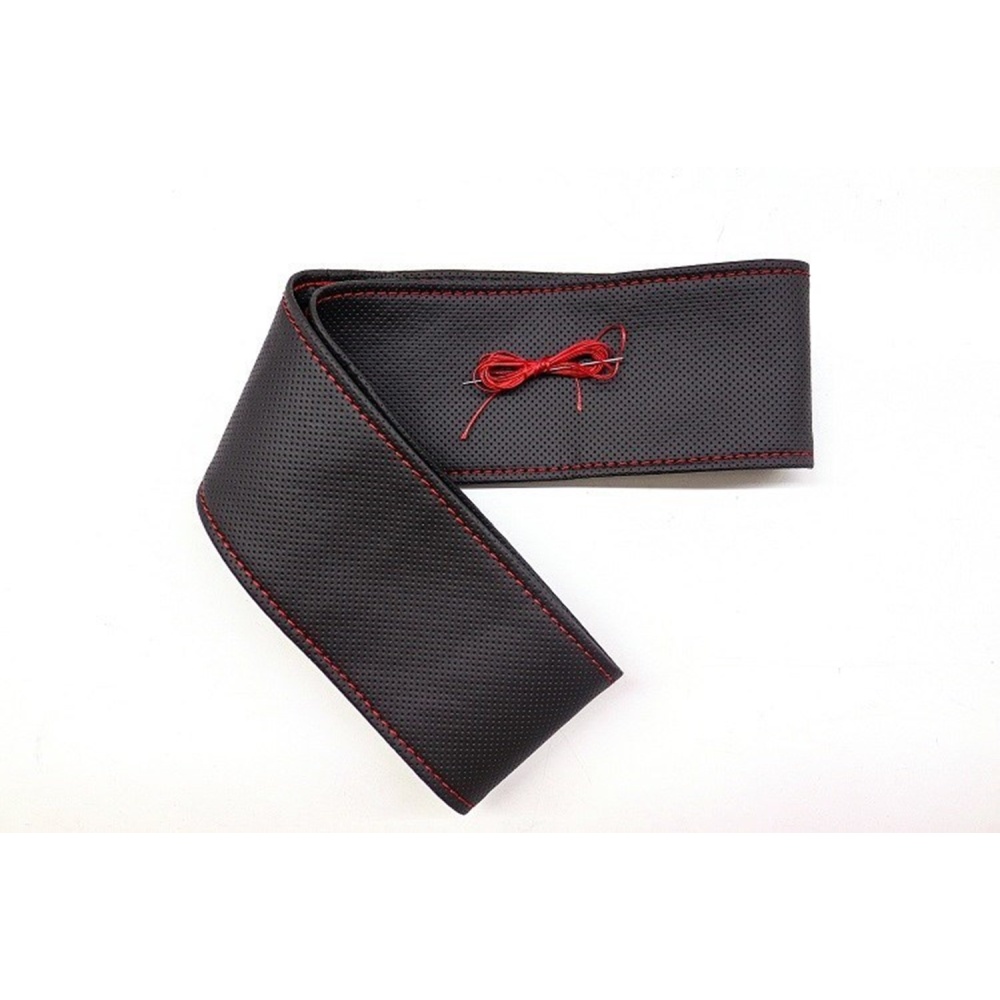 Tüm Araçlara Uyumlu Vinil Direksiyon Kılıfı, Dikmeli Kırmızı Dikişli