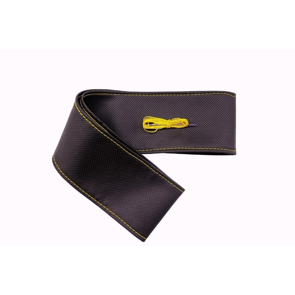 Tüm Araçlara Uyumlu Vinil Direksiyon Kılıfı, Dikmeli Sarı Dikişli