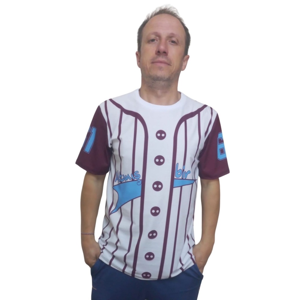 Erkek T-Shirt 61 Numara Baskılı Siyah (Kesik Elyaf Kumaş)