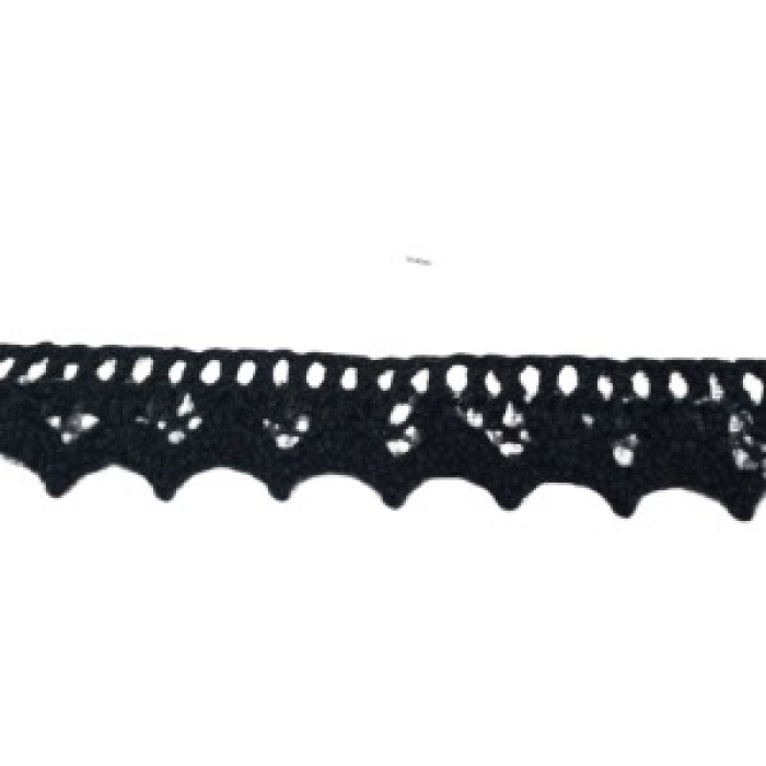 Kopanaki Dantel en 1,5 cm Siyah 10 Metre