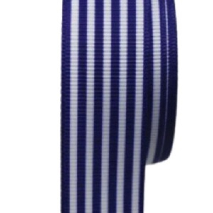 Tafta Çizgi Desen Kurdele 25 mm Lacivert 10 Metre