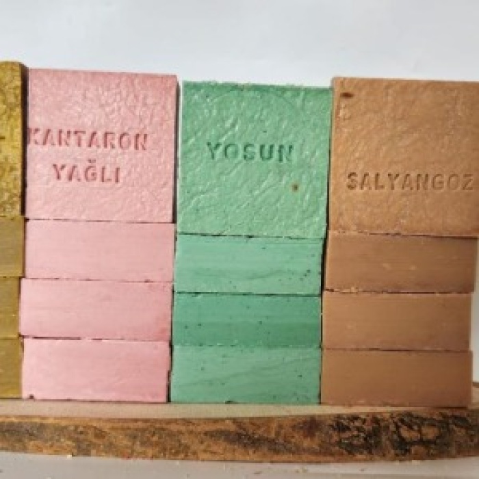 Doğal Üretim Sabunu Karışık (Kükürt-Kantaron-Yosun-Salyangoz)16lı Set