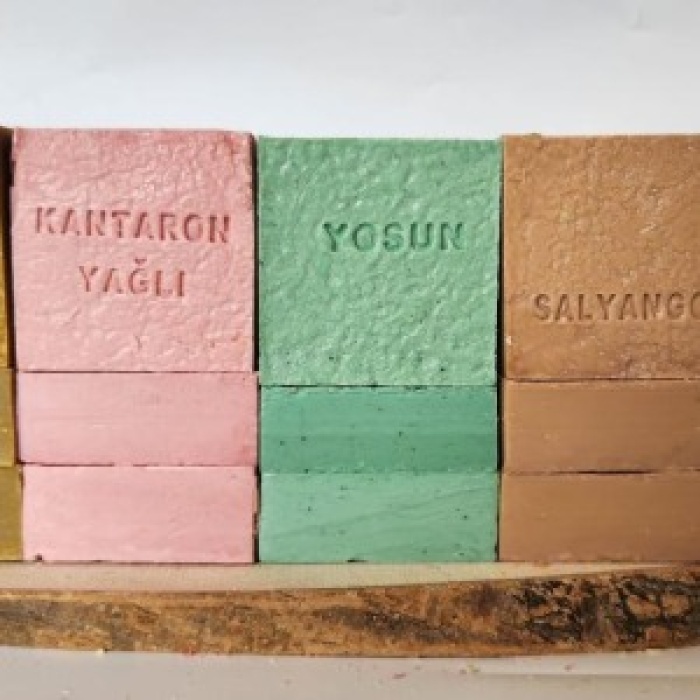 Doğal Üretim Sabunu Karışık (Kükürt-Kantaron-Yosun-Salyangoz) 12li Set