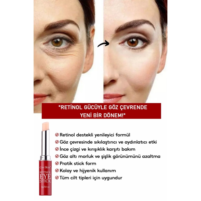 Retinol Göz Çevresi Bakım Stick – Kırışıklık ve Morluk Karşıtı 3g