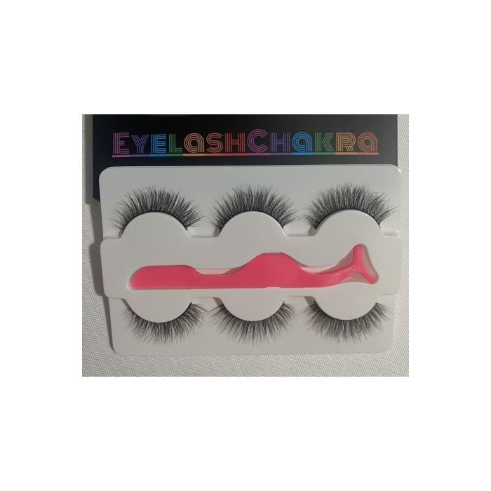 3 Çift Doğal İpek Takma Kirpik & Kirpik Takma Aparatı 3D-56 Set