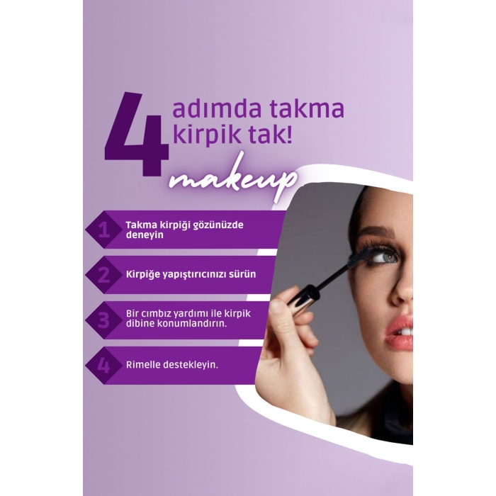 Takma Kirpik Doğal Kısadan Uzuna Orta Yoğunlukta Tekli 05