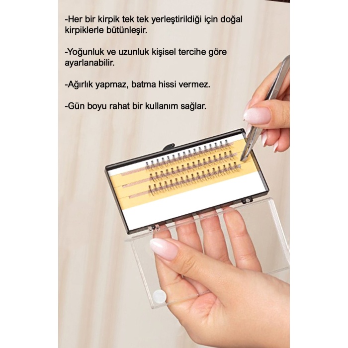 Standart 12 mm Tekli Takma Kirpik Gerçek Kıl