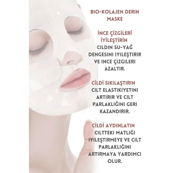 Bio Collagen Real Deep Şeffaflaşan Cilt Maskesi – Nemlendiren, Gözenek Küçülten ve Onarıcı Yüz Maskesi