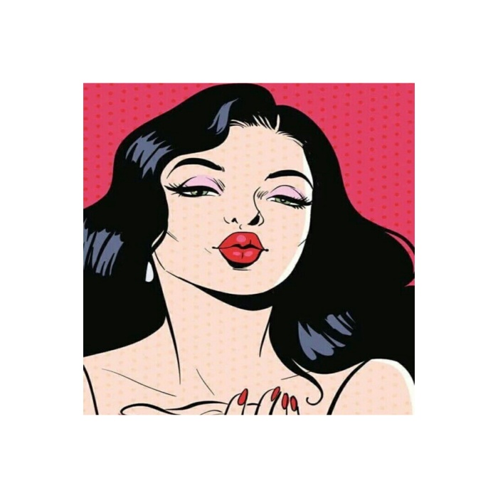Kanvas Sayılarla Boyama Seti Kasnaklı-Çerçeveli Popart Kiss
