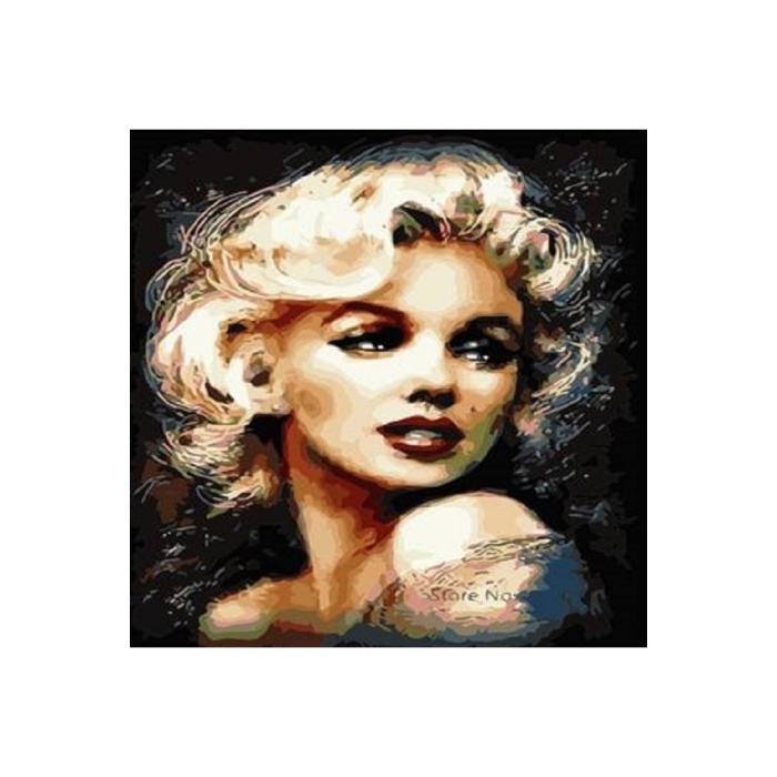 Kanvas Sayılarla Boyama Seti Kasnaklı-Çerçeveli Marilyn Monroe