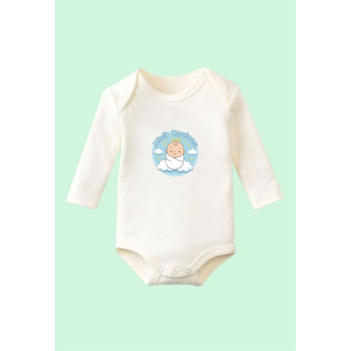 Sevimli Desenli Body Minik Mucizem Tasarımlı Pamuklu