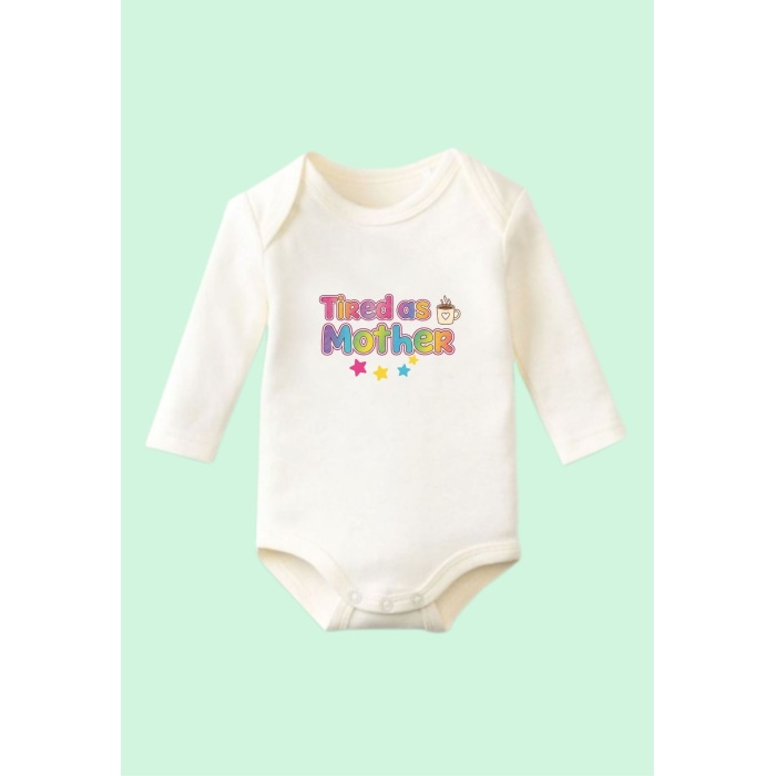 Pamuklu Body Uzun Kollu Mother Tasarımlı  Kız & Erkek Bebek Uzun Kollu